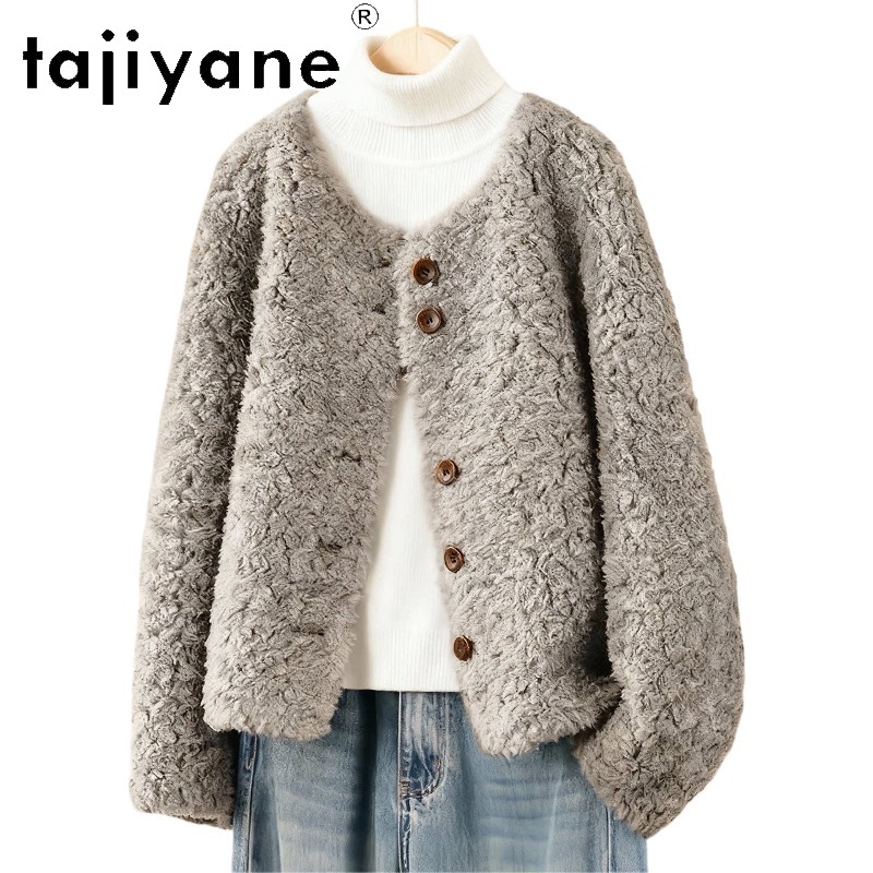Wool Coat Peacoat - TAJIYANE Abrigo de Piel Auténtica 100%