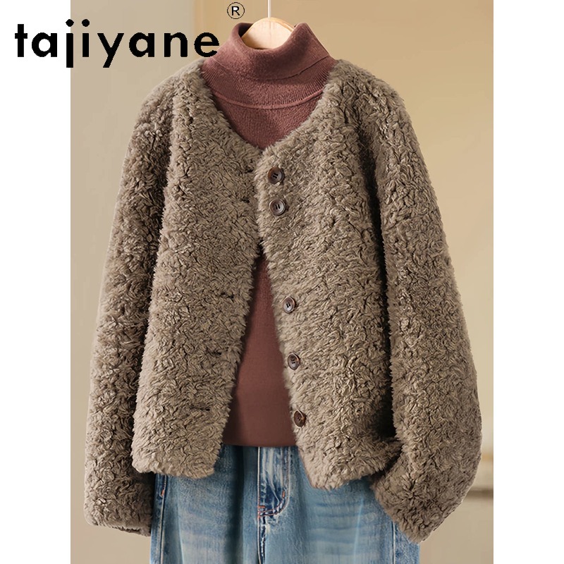 TAJIYANE Abrigo de Piel Autént - Wool Coat Peacoat reseña y precio